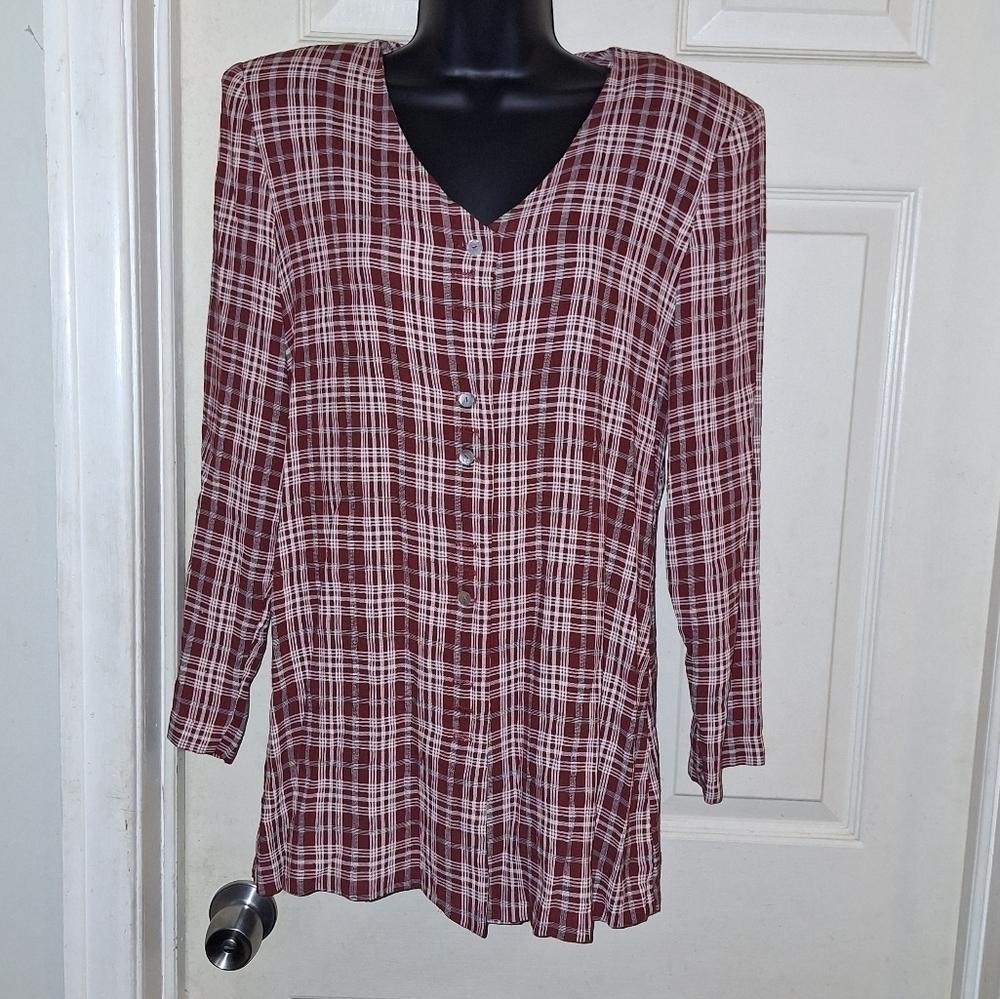 Breaking loose plaid blouse size 3/4